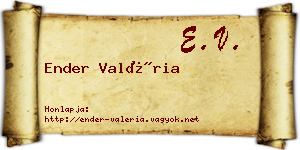 Ender Valéria névjegykártya